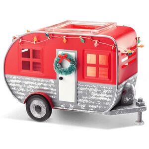 Scentsy Christmas Camper Warmer Retro Red Trailer 6.5" Holiday NIB